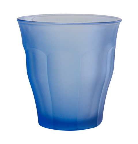 Colección Santorini - Vaso de vidrio azul cielo de 25cl con efecto frozen (Lote de 6) - Le Picardie®