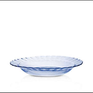 Colección Santorini - Plato hondo en vidrio color azul cielo 23 cm (Lote de 6) - Le Picardie®
