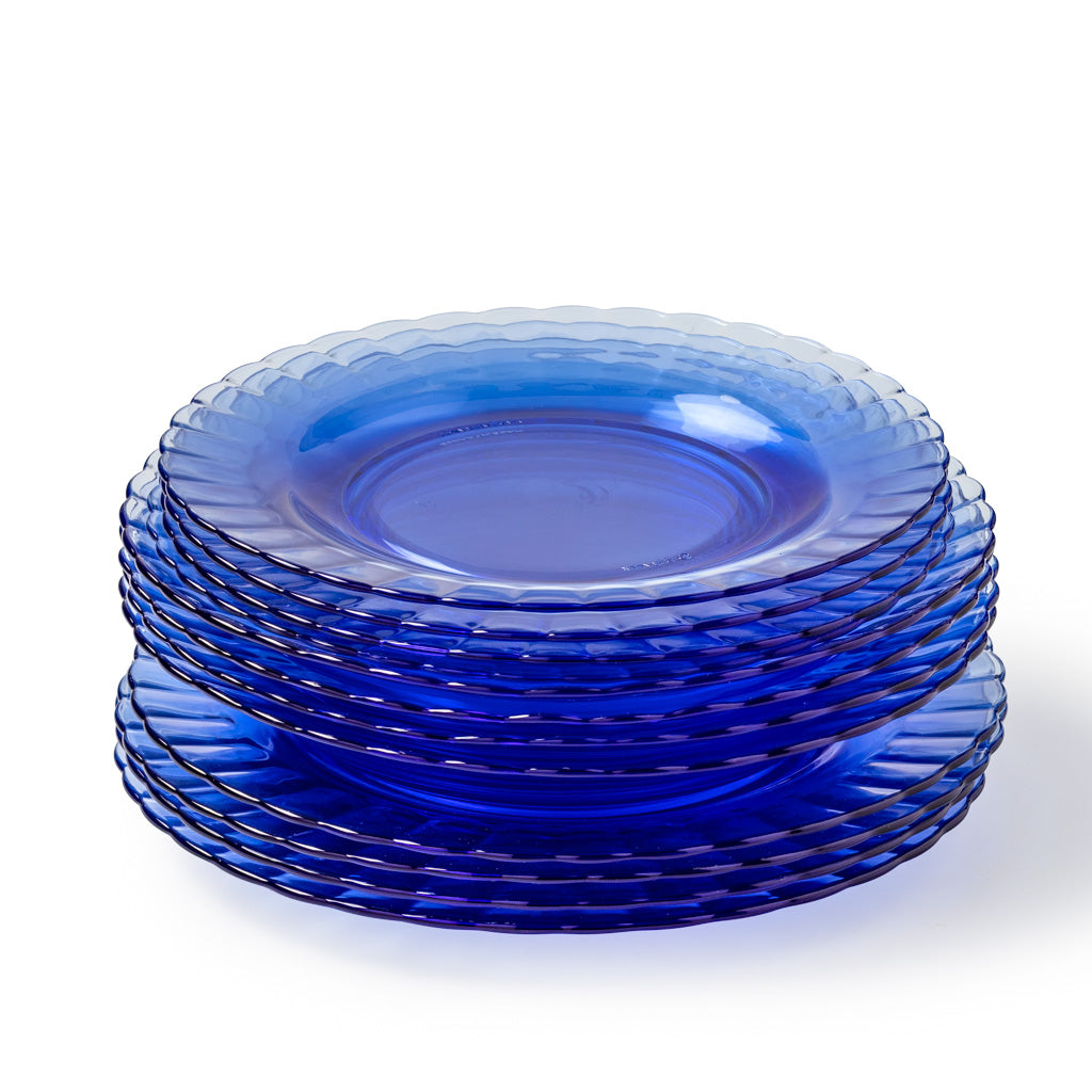 Colección Santorini - Set 12 piezas - Platos de vidrio Azul Cielo Le Picardie®