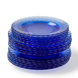 Colección Santorini- Set 18 piezas - Platos de vidrio Azul Cielo Le Picardie®
