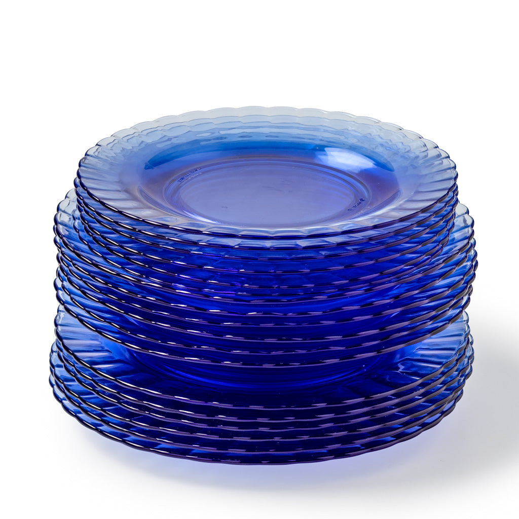 Colección Santorini- Set 18 piezas - Platos de vidrio Azul Cielo Le Picardie®