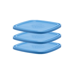 Freshbox - Juego de 3 tapas cuadradas azules