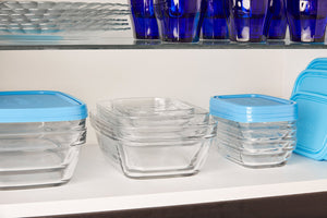 Duralex Freshbox - Fuente de conservación transparente rectangular - Tapa azul Freshbox - Fuente de conservación transparente rectangular - Tapa azul