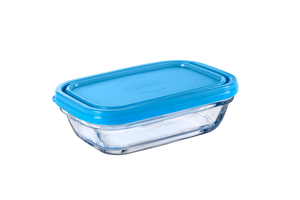 Freshbox - Fuente de conservación transparente rectangular - Tapa azul