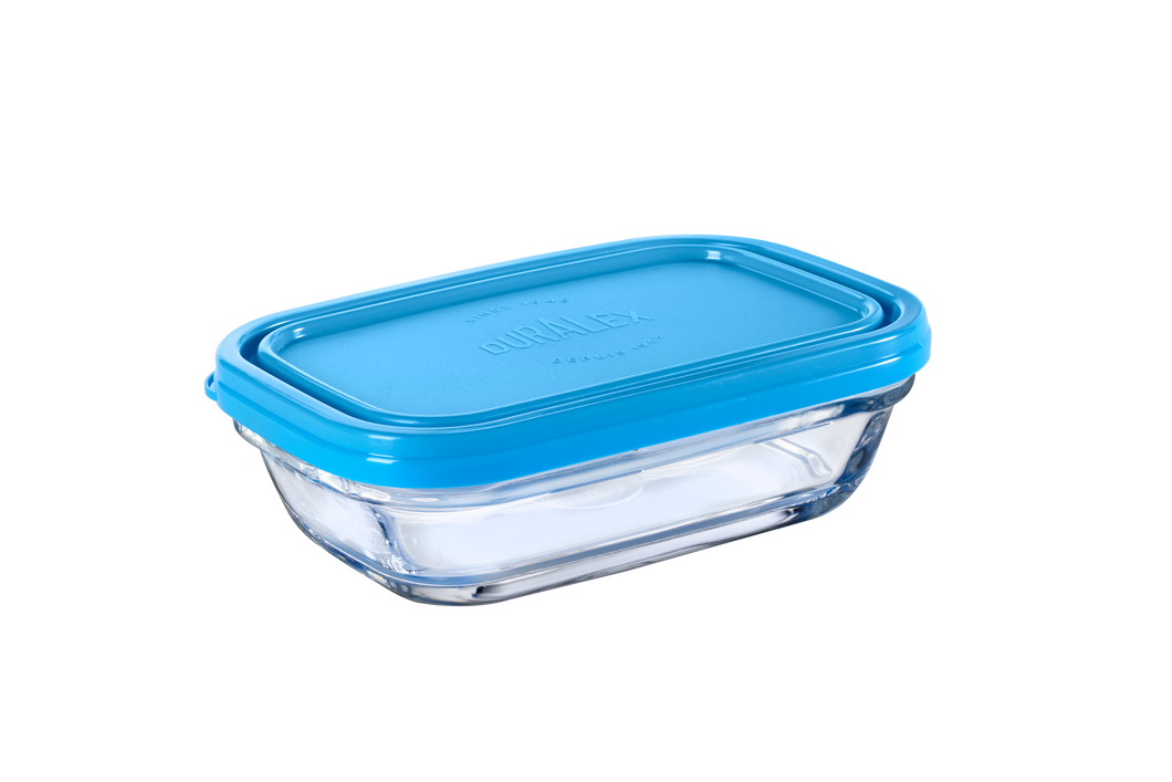 Freshbox - Fuente de conservación transparente rectangular - Tapa azul
