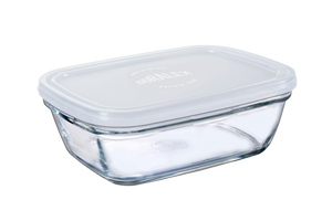 Freshbox - Fuente de conservación transparente rectangular - Tapa translúcida