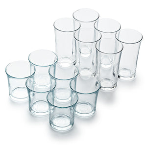 Lys - Set Transparente - vaso bajo de 21 cl y vaso alto de 28 cl (Lote de 12)