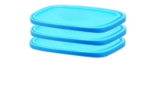 Freshbox - Juego de 3 tapas rectangulares azules