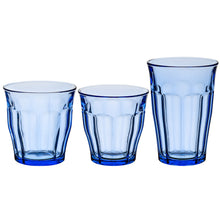 Duralex Le Picardie® - Set mixto de 18 vasos 25cl, 31cl, 36cl en vidrio color Marine Le Picardie® - Set mixto de 18 vasos 25cl, 31cl, 36cl en vidrio color Marine